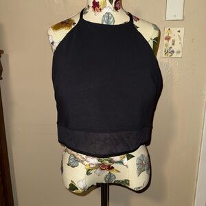 Black lululemon high neck mesh hem tank XL